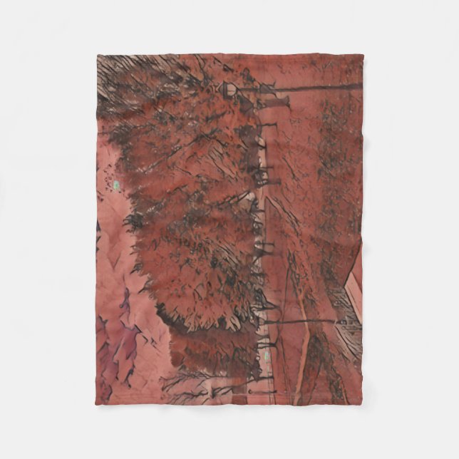 Autumn foliage in the park fleece blanket (Front)