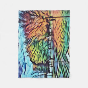 Autumn foliage in the park fleece blanket