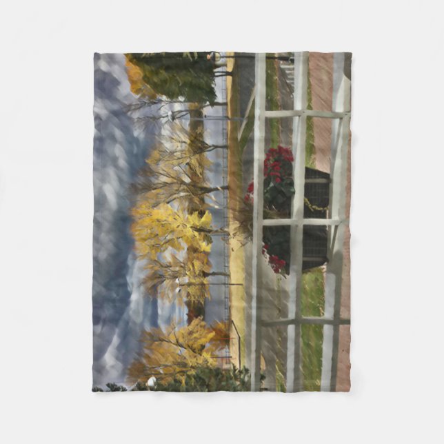 Autumn foliage in the park fleece blanket (Front)