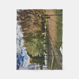 Autumn foliage in the park fleece blanket