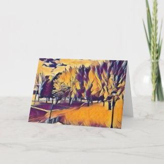 Autumn foliage in the park thank you card