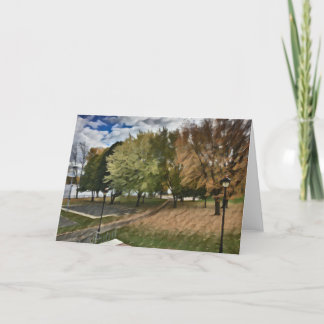 Autumn foliage in the park thank you card