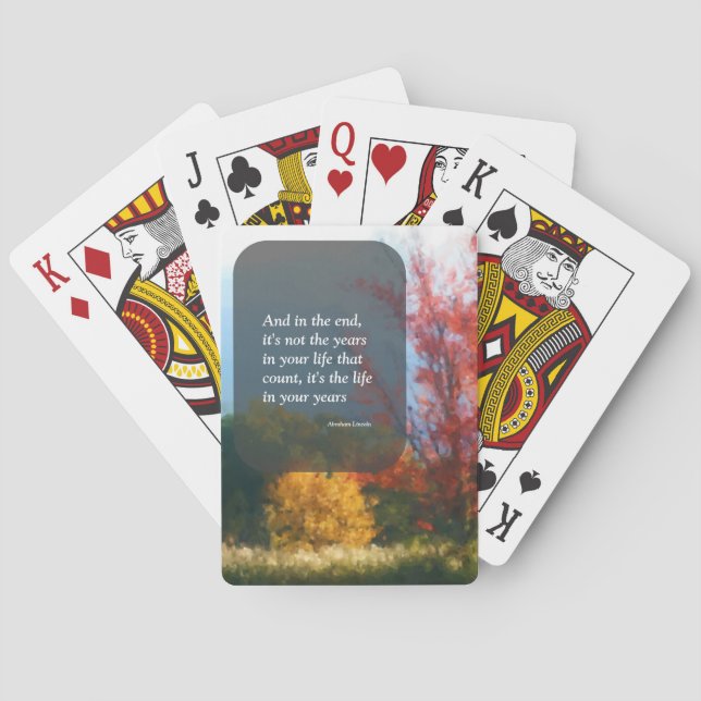 Autumn Foliage Live Life Attitude Inspirational  Playing Cards (Back)