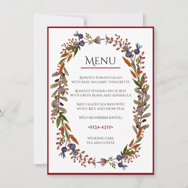 Autumn Foliage Menu Card (Front)