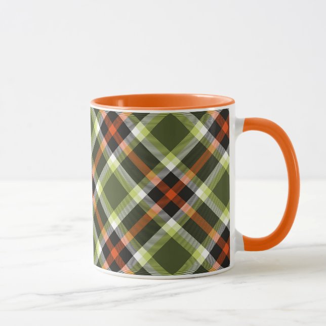 Autumn Foliage Plaid Pattern Mug (Right)