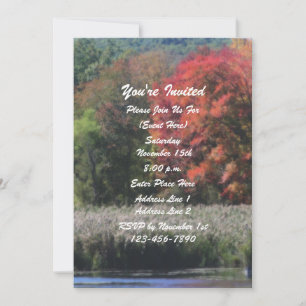Autumn Foliage Pond Nature Party Invitation