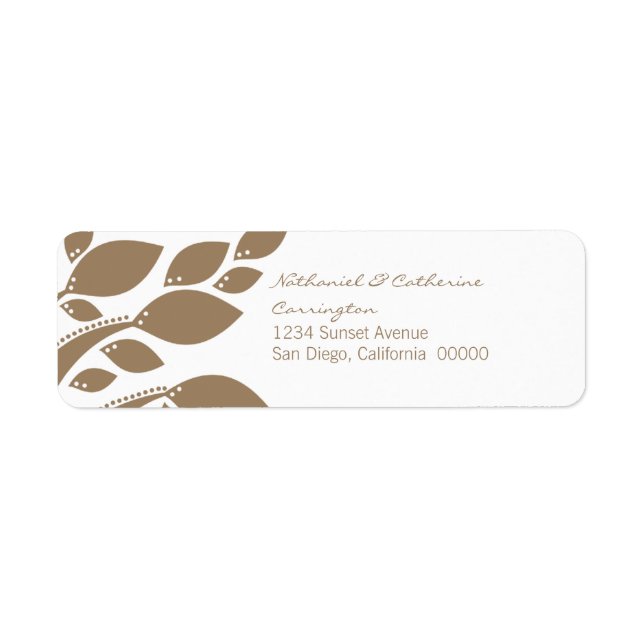 Autumn Foliage Return Address Labels, Brown Label (Front)