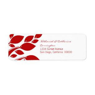Autumn Foliage Return Address Labels, Red Label