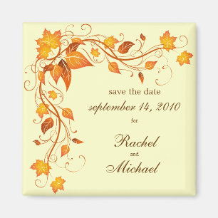 Autumn Foliage Save the Date Magnet