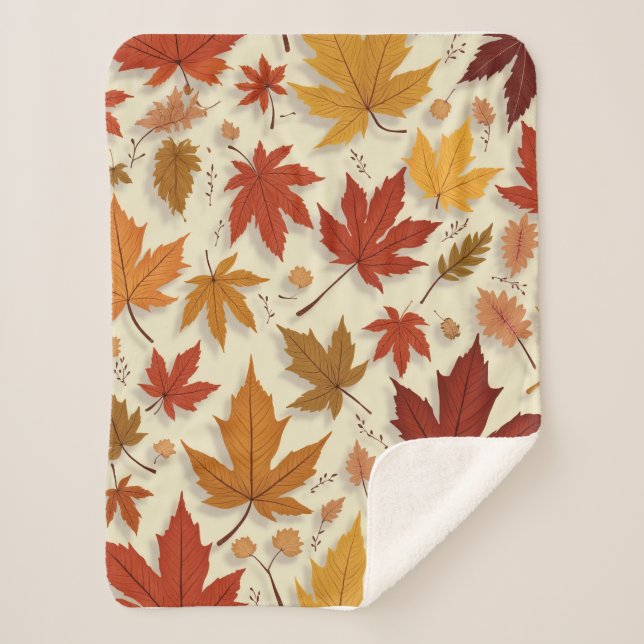 Autumn foliage Sherpa Blanket (Front)