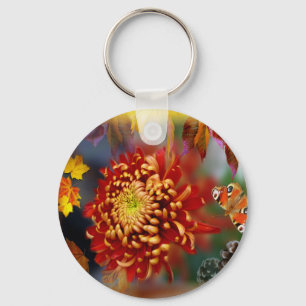 Autumn Foliage Splendour Forest Lake Destiny Key Ring