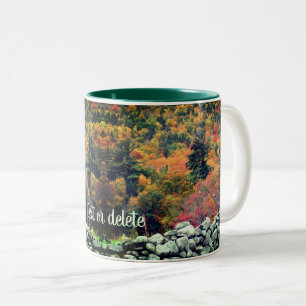 Autumn Foliage Stone Wall Nature Personalised Two-Tone Coffee Mug