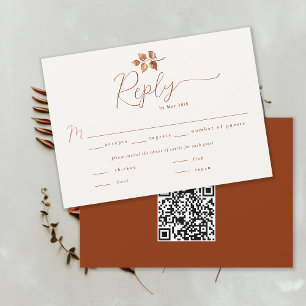 Autumn Foliage Terracotta Fall Wedding QR RSVP