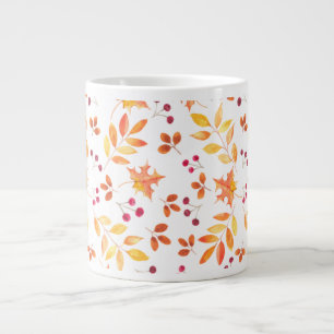 Autumn Foliage Watercolor Large Coffee Mug
