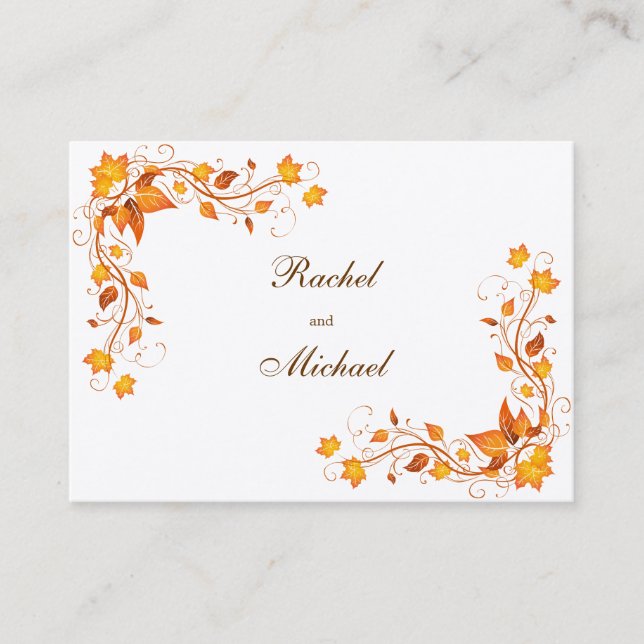 Autumn Foliage Wedding Directions Card (Front)