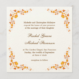 Autumn Foliage Wedding Invitation Card
