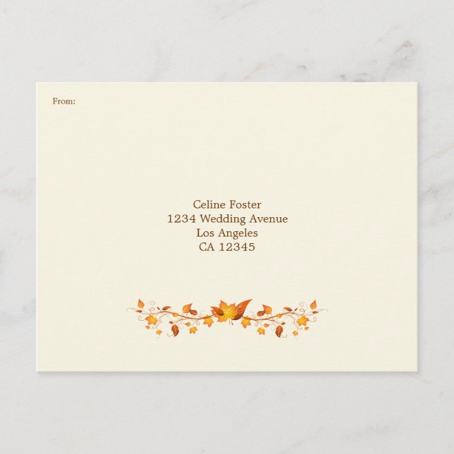 Autumn Foliage Wedding RSVP Postcard (Front)