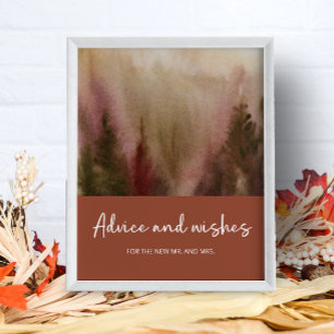 Autumn Forest advice and wishes for Newlyweds Poster