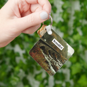 Autumn Forest and River Landscape Key Ring