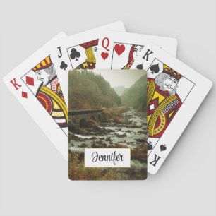 Autumn Forest and River Landscape Playing Cards