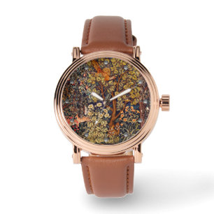 AUTUMN FOREST ANIMALS Hares,Pheasant,Brown Floral Watch