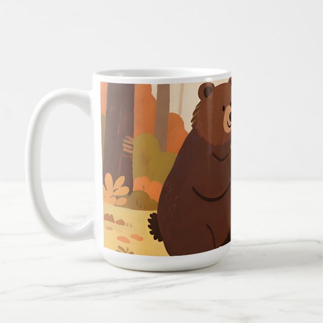 Autumn Forest Bear Rabbit Coffee Mug (Left)