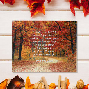 Autumn Forest, bible verse from Proverbs 3:5-6 Jigsaw Puzzle