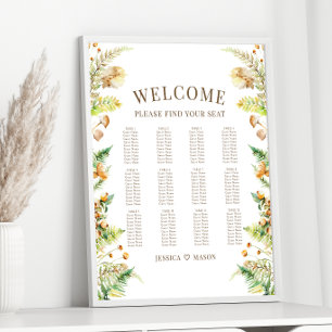 Autumn Forest Branches Boho Wedding Seating Chart