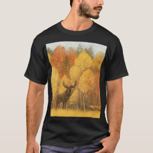 Autumn forest, digital deer and fox. T-Shirt