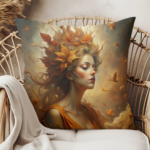 Autumn Forest Fairy – Cozy Fall Boho Cushion