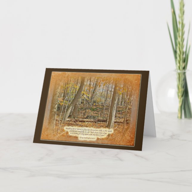 Autumn Forest George Washington Carver Quotation Card (Front)