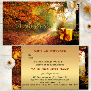 Autumn Forest Gold Gift Certificate