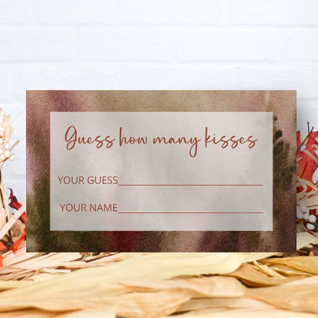 Autumn Forest guess how many kisses bridal game Enclosure Card (Creator Uploaded)