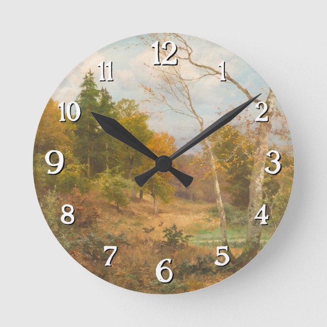 Autumn Forest – Heinrich Böhmer Round Clock (Front)