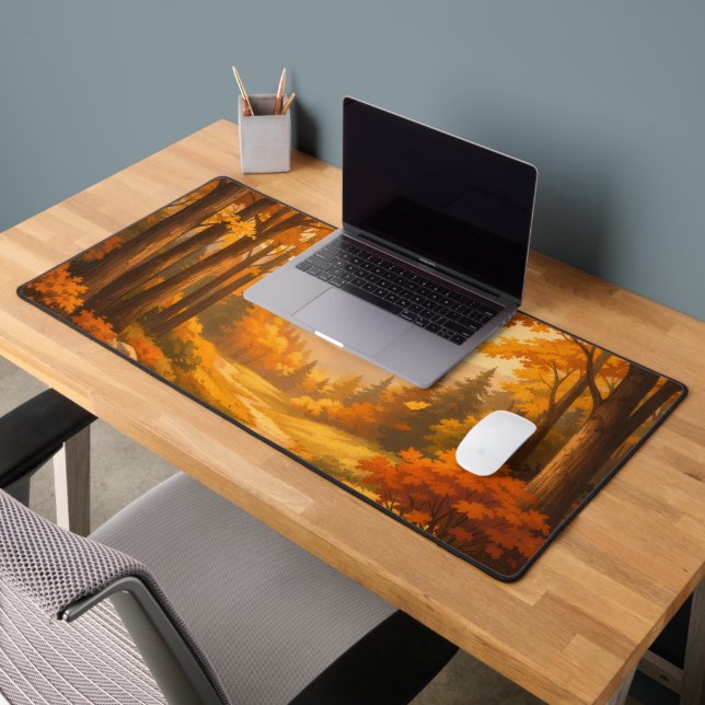 Autumn Forest Illustration Mouse Pad (Office 2)