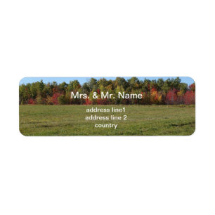 Autumn forest landscape return address label