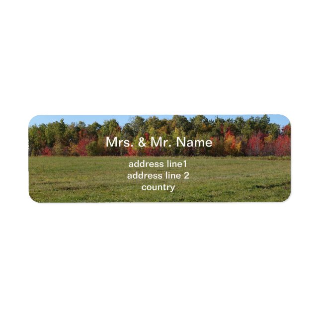 Autumn forest landscape return address label (Front)