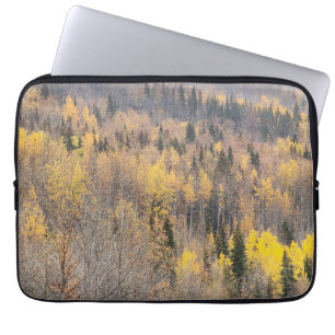 Autumn Forest Landscape with Golden Trees Laptop Sleeve