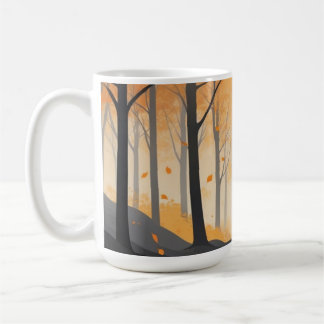 Autumn Forest Mug – Cosy Fall Coffee Cup with Wood