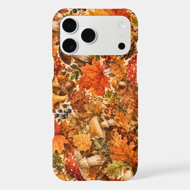 Autumn Forest Mushroom Pattern | Cosy Fall Leaves (Back)