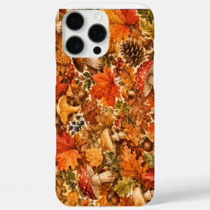 Autumn Forest Mushroom Pattern Cosy Fall Leaves iPhone 16 Pro Max Case