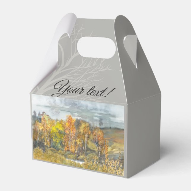 Autumn forest orange gold favour box (Front Side)