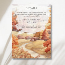 Autumn Forest Path Leaves Fall Wedding Details