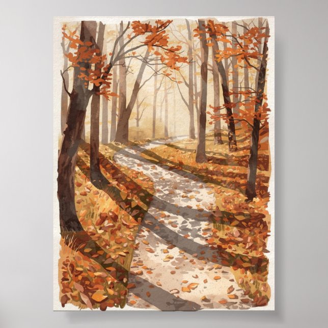 Autumn Forest Path Poster (Front)