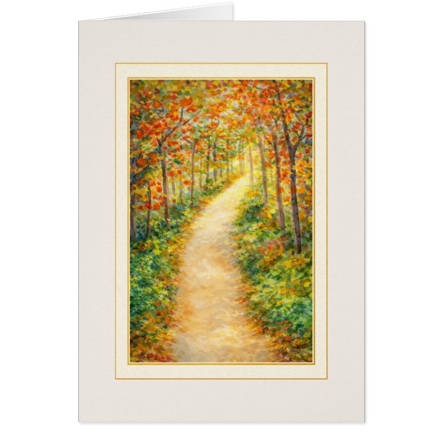 Autumn Forest Path Thinking of You Card (Front)