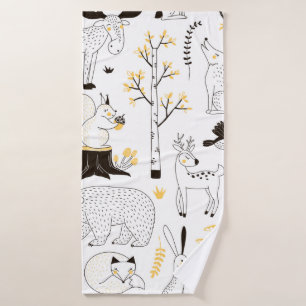 autumn forest pattern bath towel