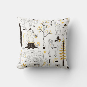 autumn forest pattern cushion