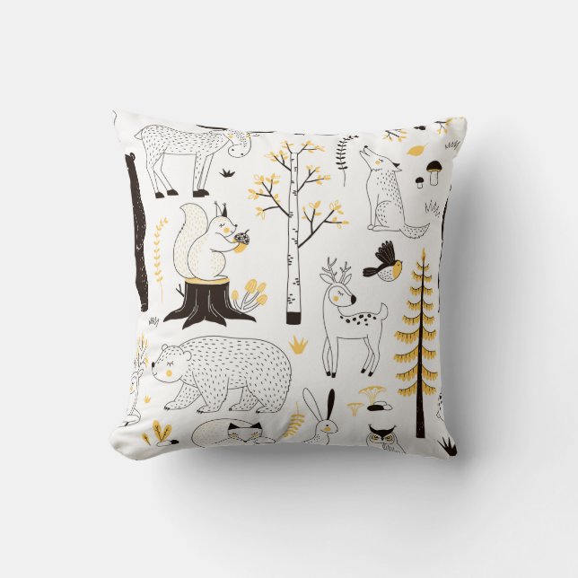 autumn forest pattern cushion (Front)