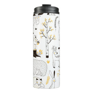 autumn forest pattern thermal tumbler