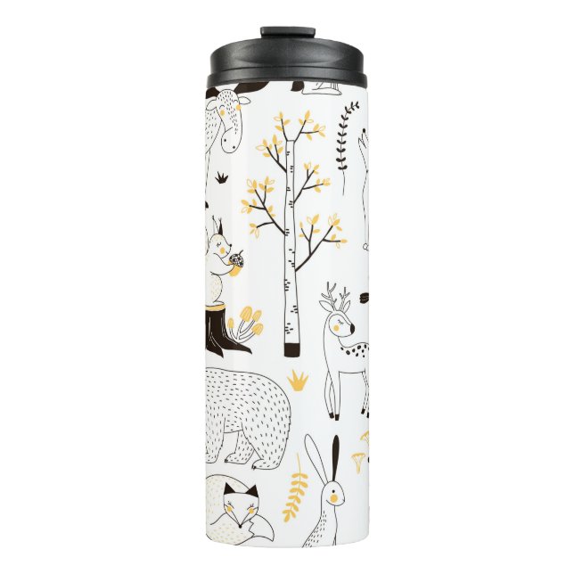 autumn forest pattern thermal tumbler (Front)